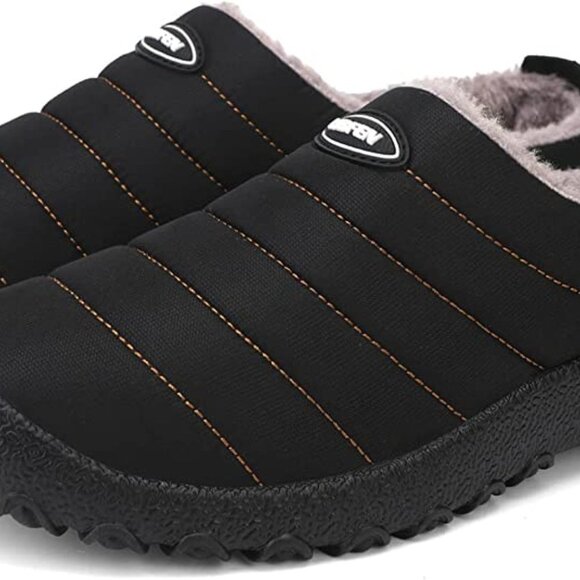 UBFEN Men's Women's Winter Warm Slippers with Fuzzy Plush Lining Slip on Shoes - Picture 2 of 11